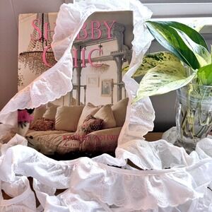 White Eyelet Lace Trim 11 Yards Cotton Ruffle Sewing Cottagecore Farmhouse Trim